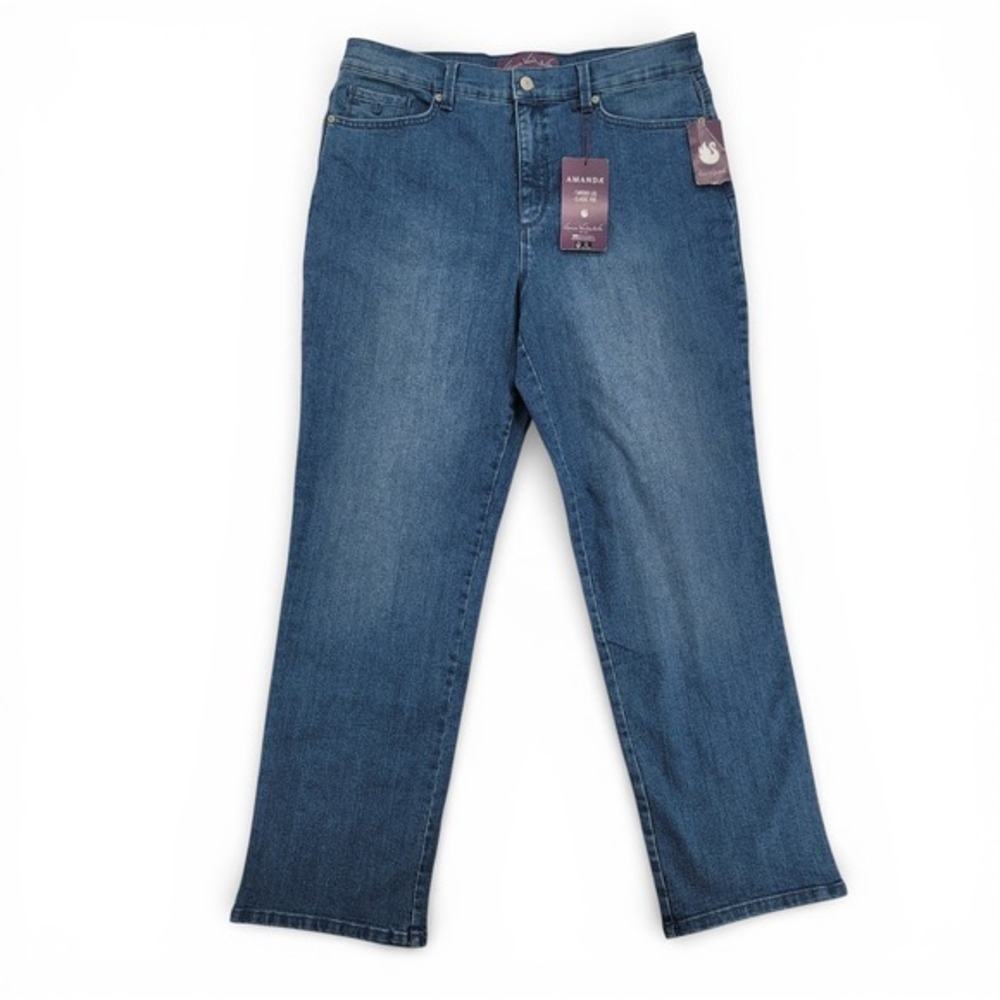Gloria‎ Vanderbilt Amanda W 14 Jeans Blue Tapered Leg Classic Rise Stretch Denim